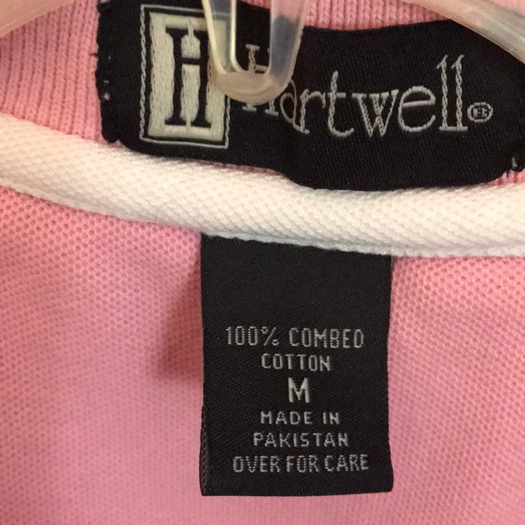 Women’s Pink Cotton Polo Shirt Size M Hartnell - Picture 3 of 8
